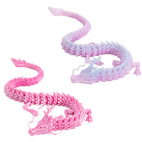3D Printed Dragon Flexible Dragons Home Decoration Rotatable Articulated Dragons Ornaments Home Office Desktop Christmas Gifts