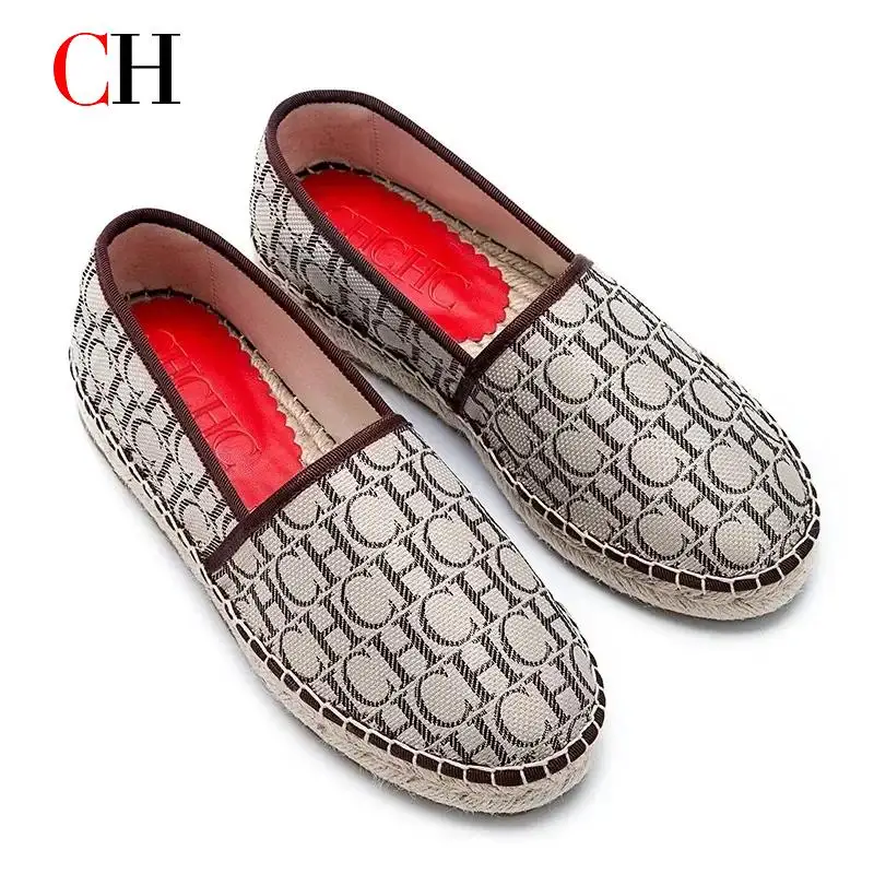 

CH Model Letter Women's Shoes Print Fishers Luxury Flat High-End Brand Party Flat Autumn New Fashion Design Ch Women's Shoes