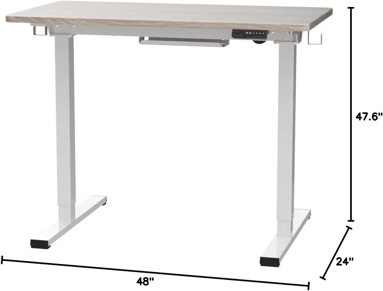 Flexispot montagem vertical elétrica ajustável, 48x24 polegadas conjunto completo desktop controlador de armazenamento ergonômico mesa de escritório vertical