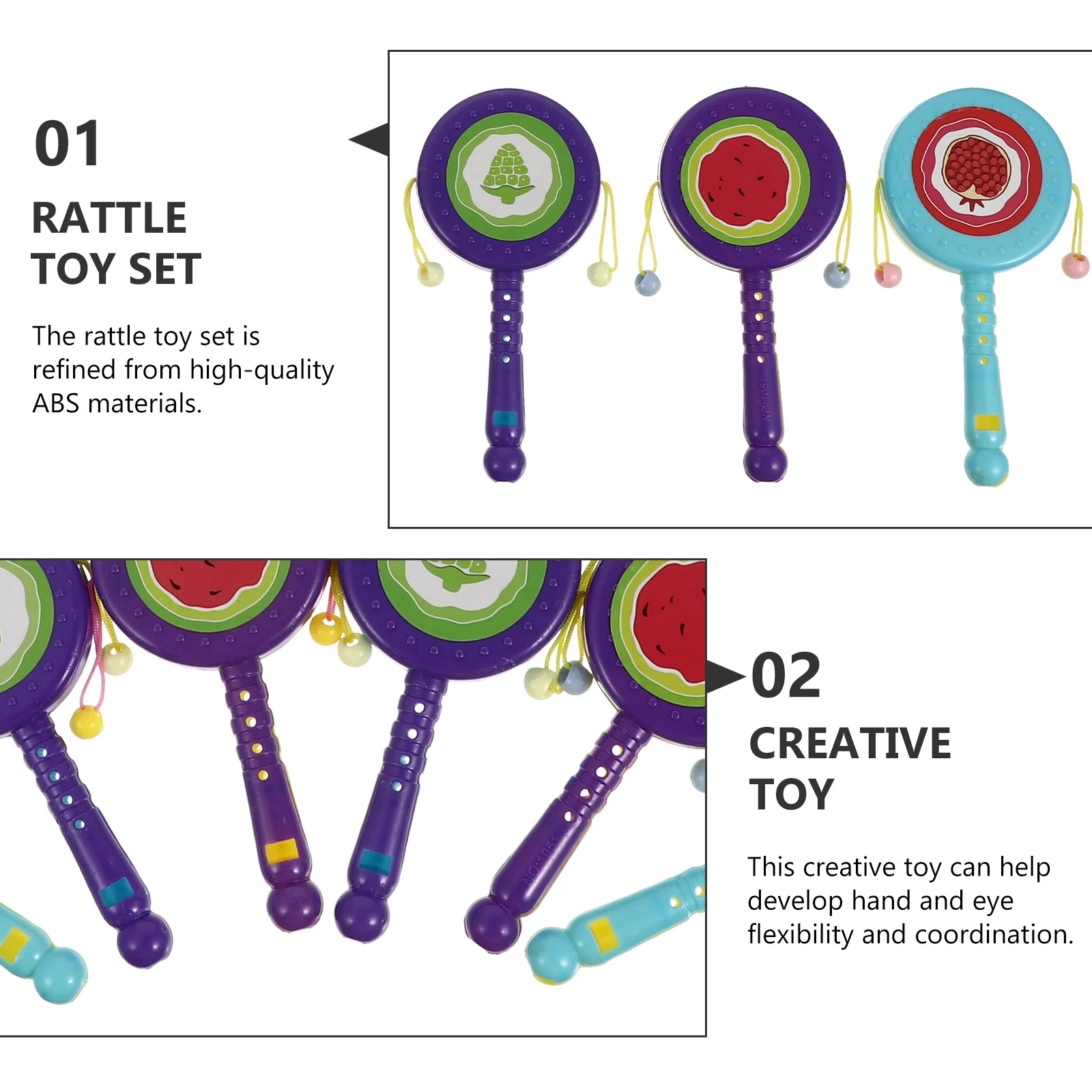 12 個のガラガラドラム教育玩具カラフルな軽量プラスチックハンドヘルドドラム幼児早期学習シェーカーベビーおもちゃ