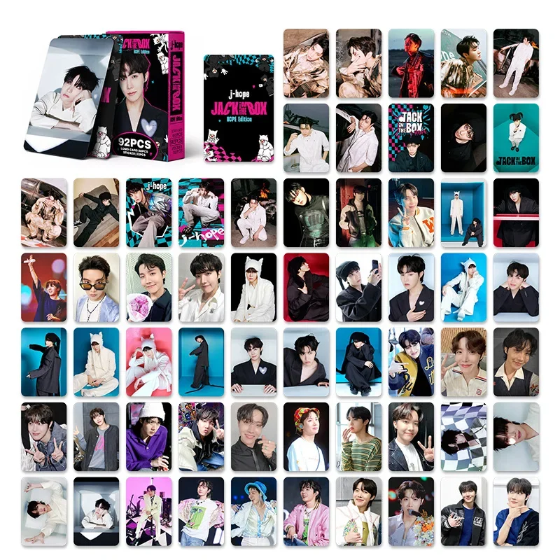 92Pcs/Set Kpop Idol Cards Jack in The Box Album Lomo Card HOPE Poster Photocards Collect Cards Stickers Postcards Fans Gifts