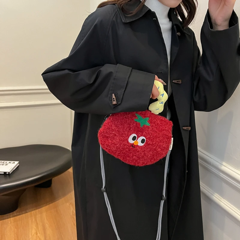 Bolsa de telefone de pelúcia moda bolsa de ombro grande capacidade elegante crossbody saco alça ajustável bonito saco de telefone ao ar livre saco de viagem