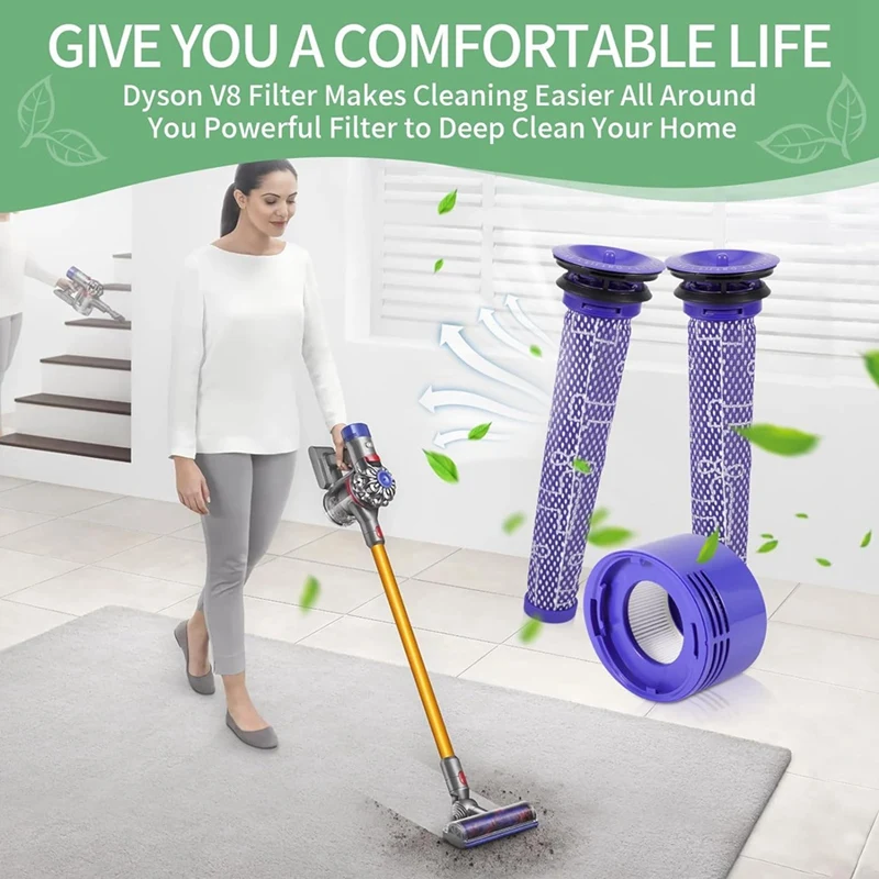 Untuk Dyson V7 V8 seri penyedot debu HEPA Filter pos dan Pre Filter, Penggantian aksesoris Filter 965661-01 dan 967478-01