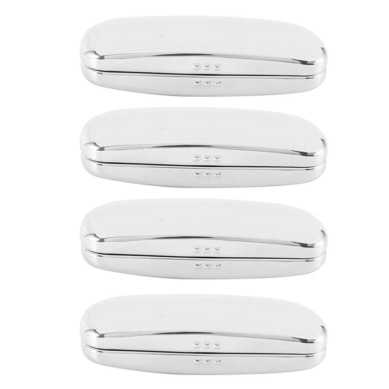 new-4x-メガネケース、アルミニウム製ハードシェル眼鏡ケース、ストライプ柄眼鏡ボックス