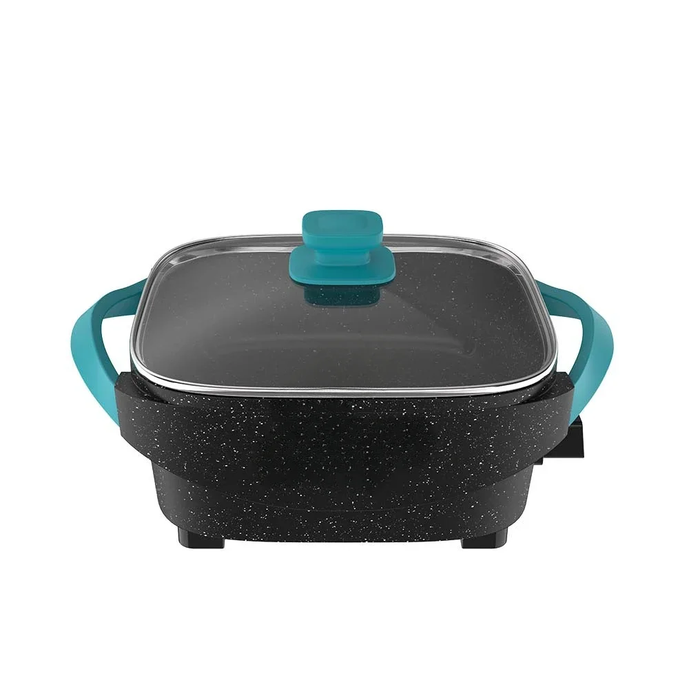 Household stir-fry hot pot pizza multi-functional non-stick pan silicone anti-scalding handle electric heating pan