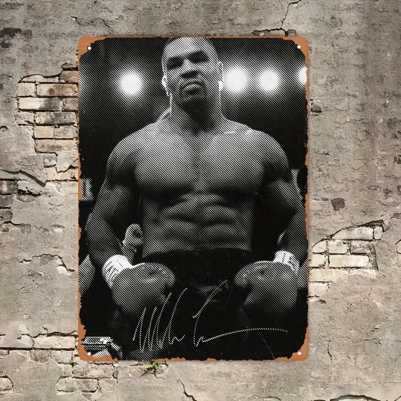 Retro Metal Tinplate Wall Art - Vintage Boxing Iron Painting Sign, Classic Home/Bar/Cafe Decor, Easy to Hang, Durable Material,