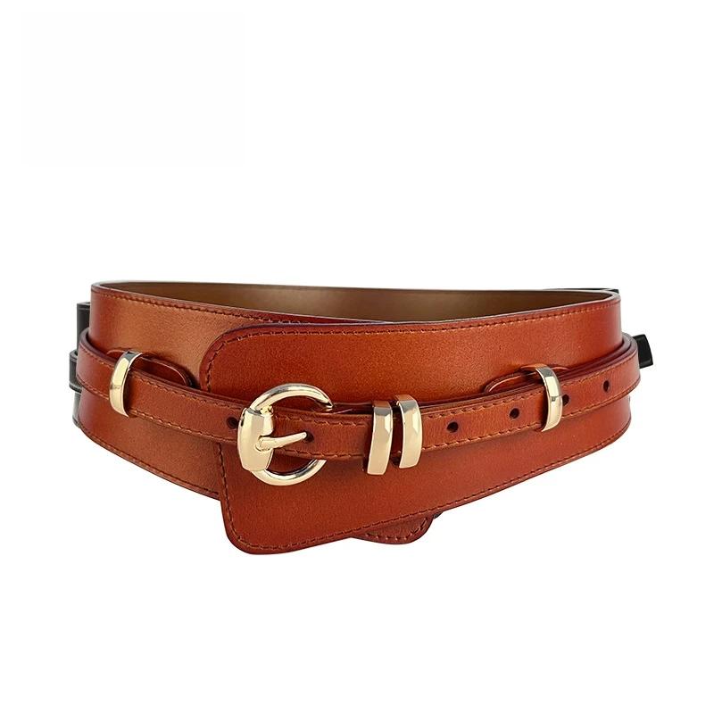 

Новый высококачественный женский пояс из натуральной кожи с широкой талией и уплотнением, украшение для платья, корсетные ремни, женский пояс, модный дизайнерский ремень
