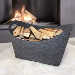 Felt firewood storage bag Felt fireplace firewood basket storage box Yuanbao basket Sundries storage bag