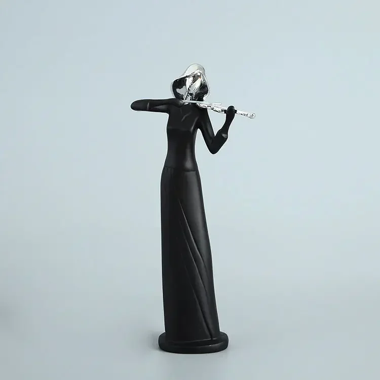 

[Crafts] Modern Abstract Sculpture music band Violin Violinist figure model Statue Art Carving Resin Figurine Home Decorations