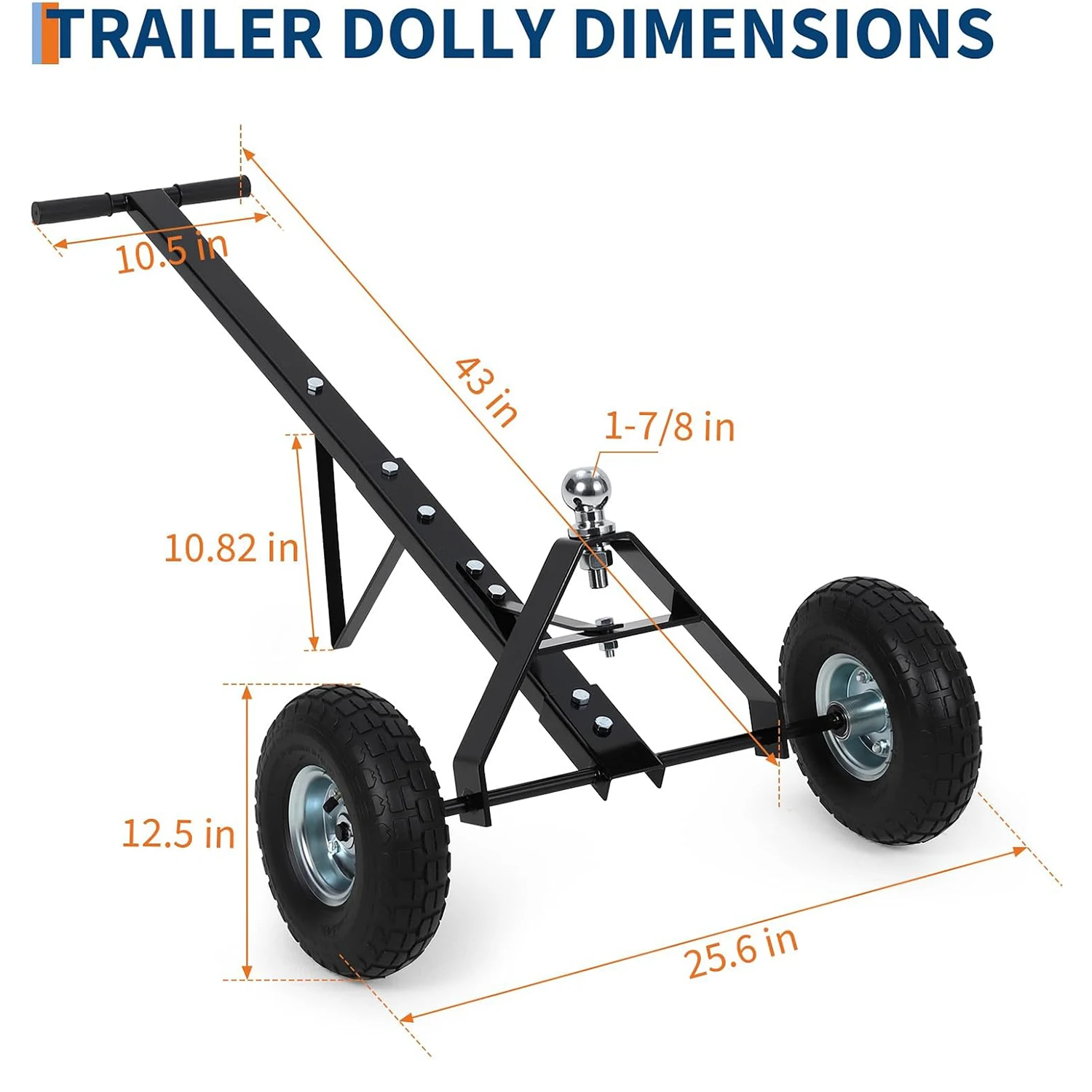 275 كجم مقطورة اللسان دوللي مع قبضة اليد وكرة التوصيل 1-7/8 في وصلة الكرة الصلب محرك القارب لتحريك قارب السيارة Rvs