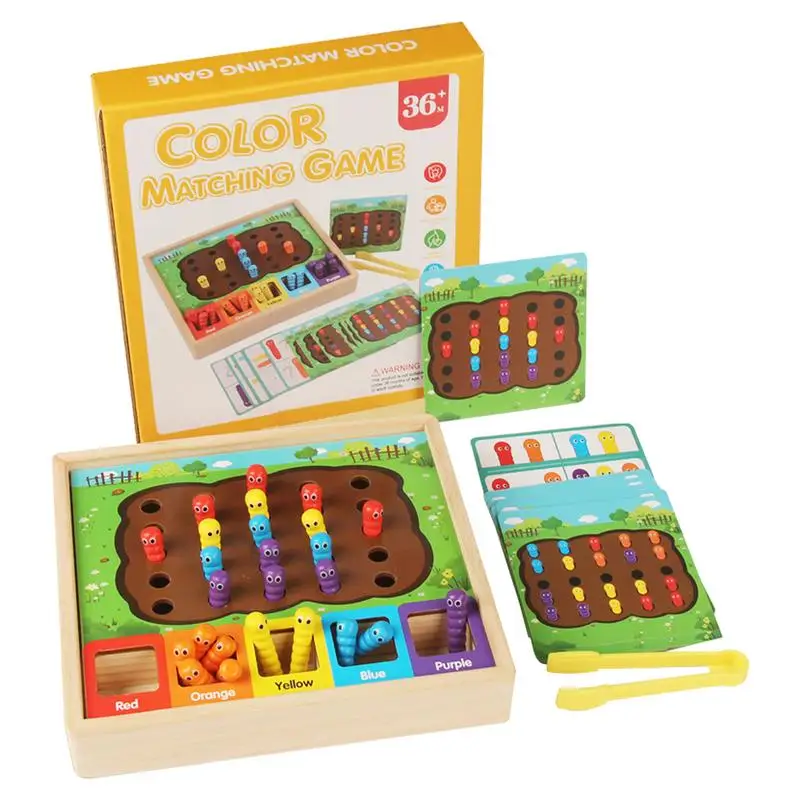 Wooden Memory Match Stick Chess Color Game Board Puzzles Montessori Educational Toy Cognitive Ability Learning Toys  kids gift