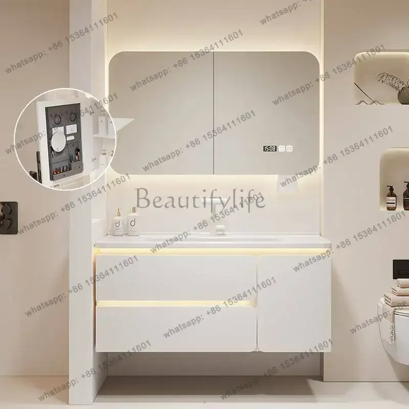 

Smart bathroom cabinet combination ceramic integrated basin toilet washbasin cabinet