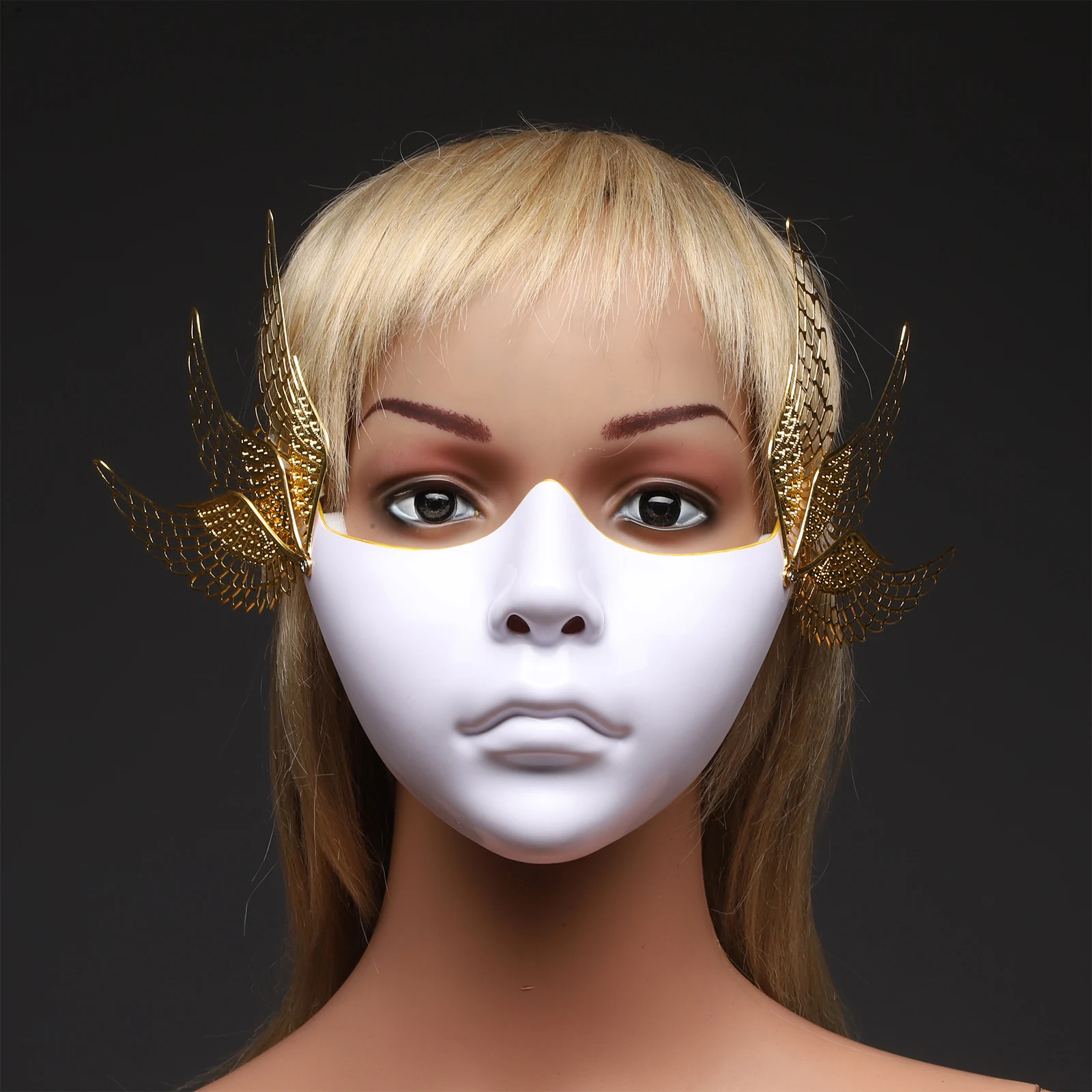 Demi-masque mécanique unisexe, masque de beauté, mascarade, Cosplay, Anime, pour carnaval, Halloween, accessoires de Costume de fête