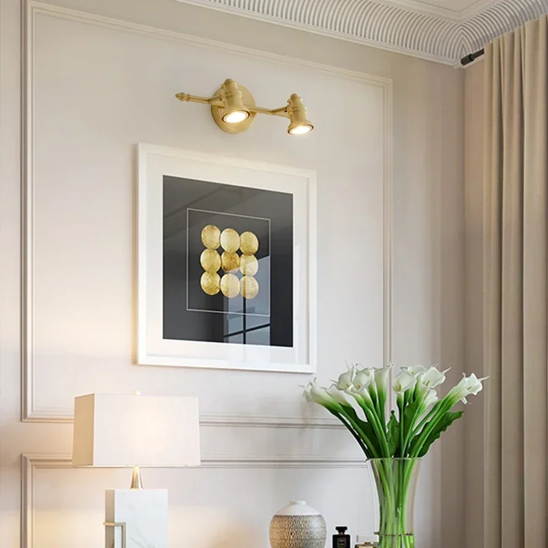 A9L جميع النحاس الأمريكية المصباح الحمام led مرآة ضوء مقاوم للماء خزانة بمرآة الحمام الحمام الشمال الغرور الجدار