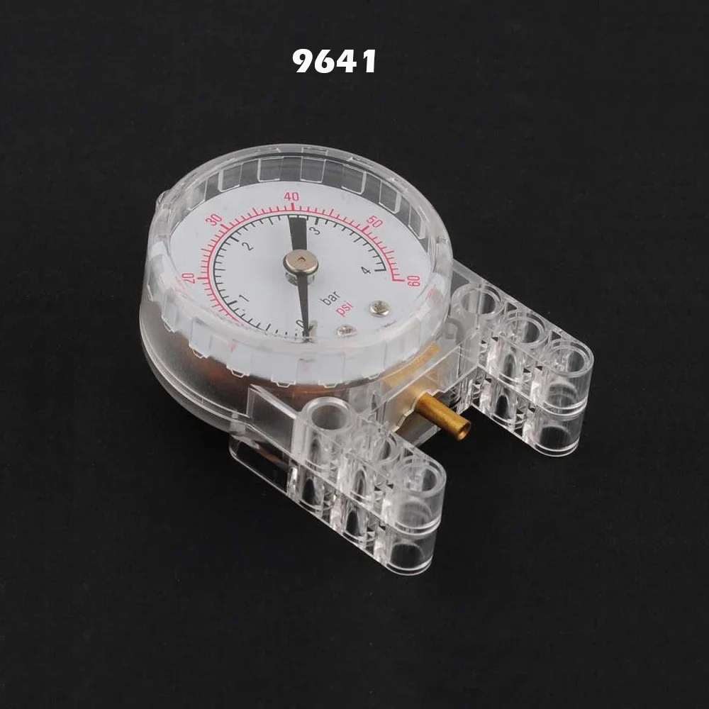 MOC Bricks Technische Teile Pneumatikpumpe Small V2 mit verstärktem Zylinderschlauch, Luftkraftsteine, kompatibel mit 8800 Blöcken