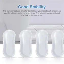 4pcs Toilet Seat Bumper Shockproof Pads Home Hygienic Replacement Parts Bathroom Universal Silicone Strong Adhesive Protective