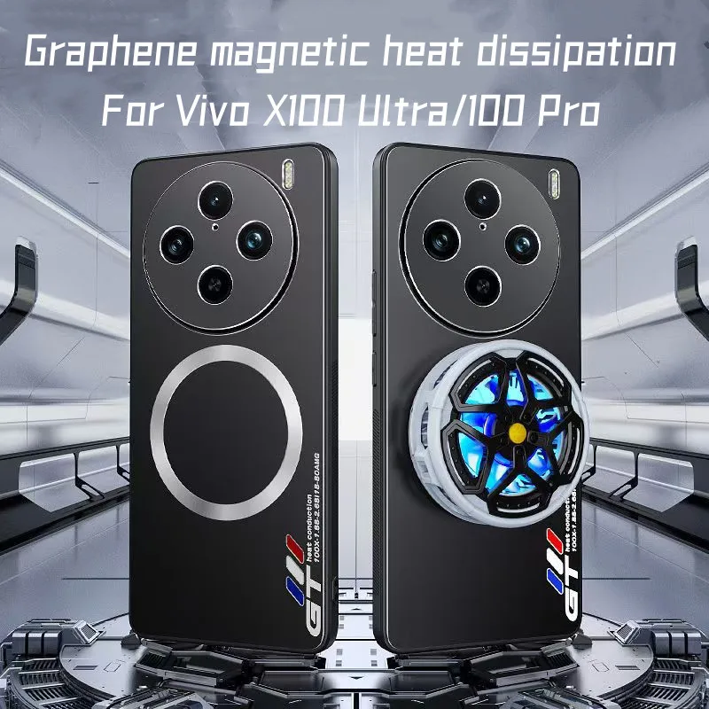 Luxury Graphene Heat Dissipation Case for Vivo X100 Ultra Case Red Copper Cooling Metal Magnetic Cover For Vivo X100 X90 X80 Pro