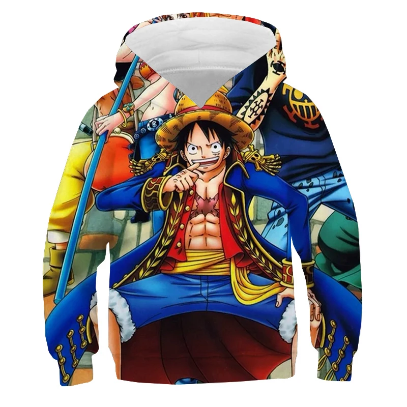 One Piece Hoodie Kids hooded Sweatshirt Anime Luffy Hoodie Kids Clothes Boys Girls Long Sleeve Autumn Warm Pullover Casual Tops