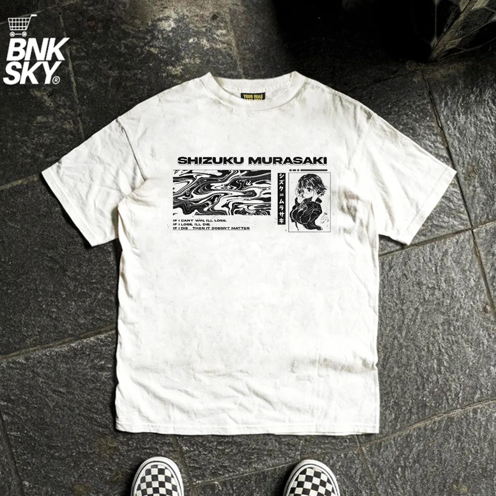 American Retro Dark Style Classic Anime Full-Time  Surrounding Short-Sleeved T-Shirt Work Studio Wang Has Disease