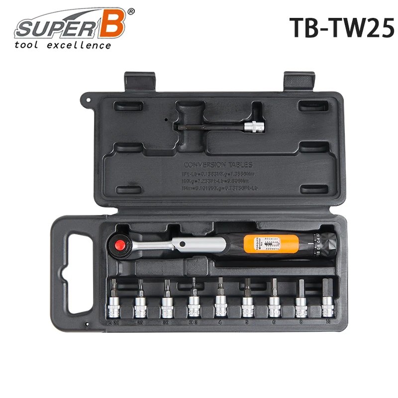 SUPER B TB-TW25 Original 1/4” Dr. dial-adjust Torque Wrench 2~15 Nm for Road Gravel Bike MTB Bicycle Repair Tools