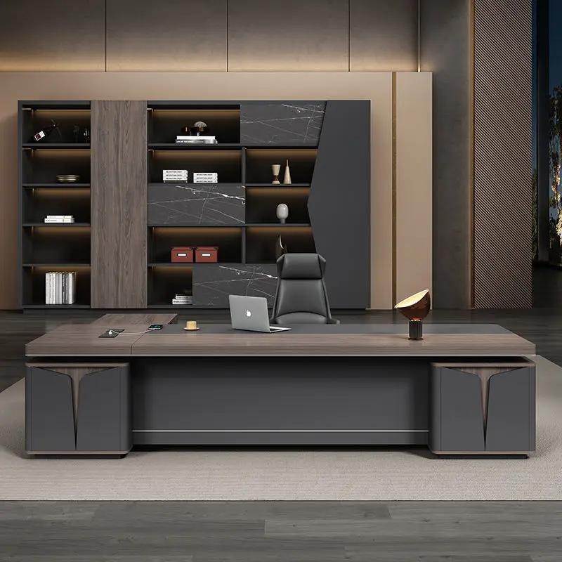 

Роскошный офисный стол для руководителя, большой стол для босса, менеджер, стол для президента супервизора с стулом, комплект офисной мебели