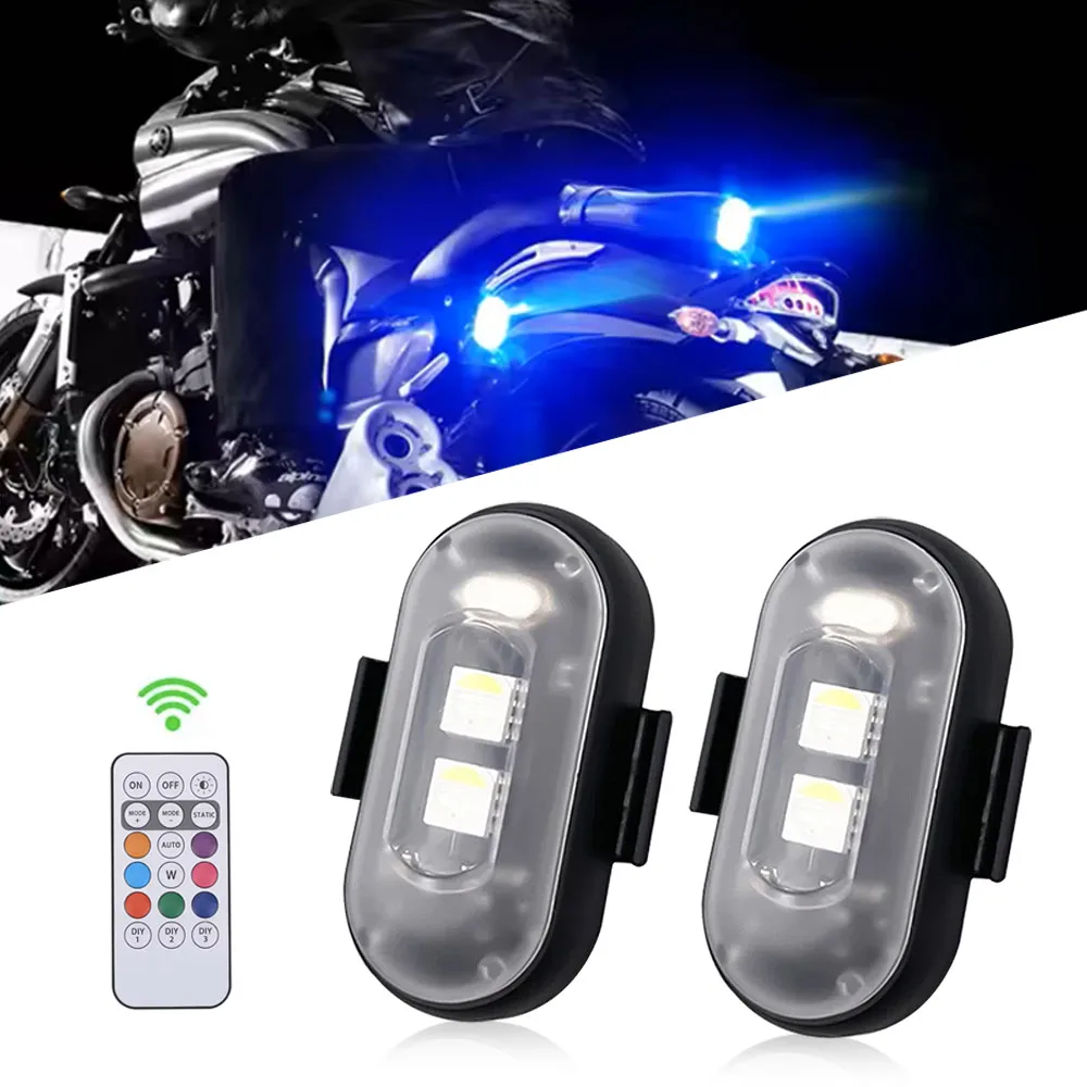 

Автомобильный светодиодный RGB стробоскоп Автомобильный велосипед Мотоцикл Хвост Предупреждающая лампа предотвращения столкновений Беспроводной пульт дистанционного управления Предупреждающая лампа ночной безопасности