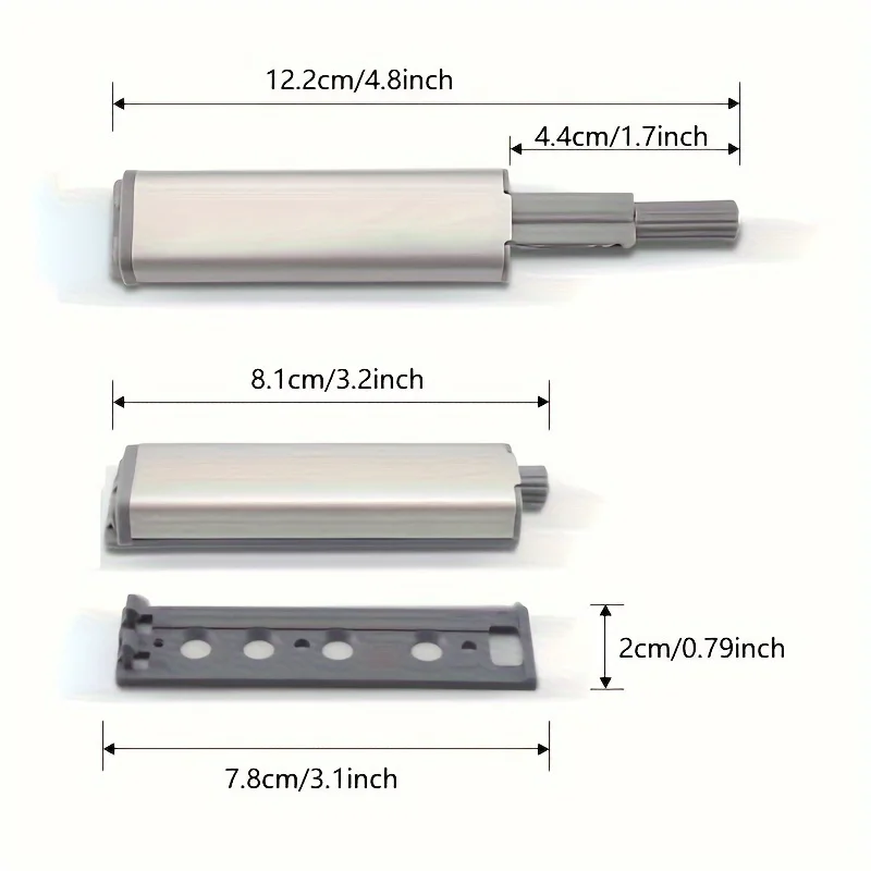 4Pc Durable 304 Stainless Steel Magnetic Push Latch Lock with Soft Close Feature and Touch Release Push to Open Cabinet Hardware