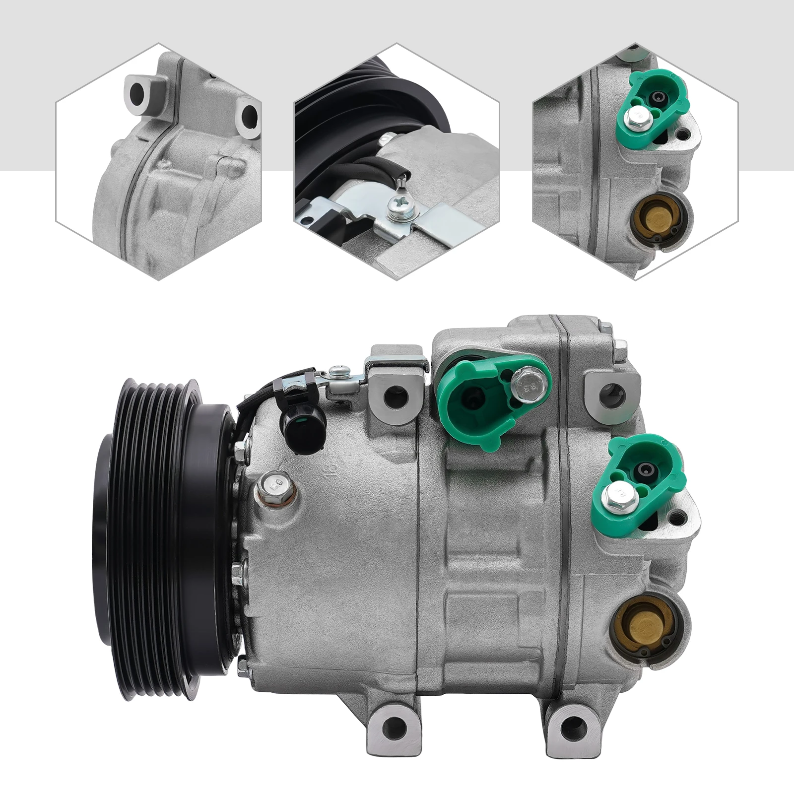 Compressor de CA com embreagem CO-10916C para Hyundai Sonata 2006-2008, Azera 2007-2011, Veracruz 3.8L, 2007-2012