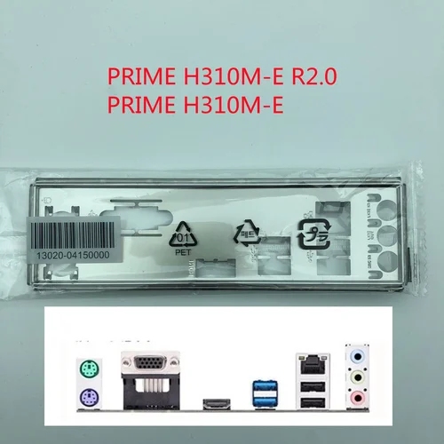 Imagen 2 del producto Placa trasera IO Shield, soporte Blende para ASUS PRIME H310M-E R2.0/PRIME H310M-E, placa trasera para placa base de chasis de ordenador I/O