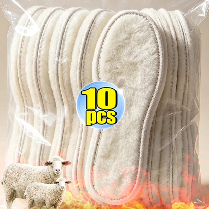 Winter Thermal Insoles Unisex Plush Fleece Thick Soft Warm Cushion Pads for Snow Boots Men Women Comfort Shoe Inner Sole