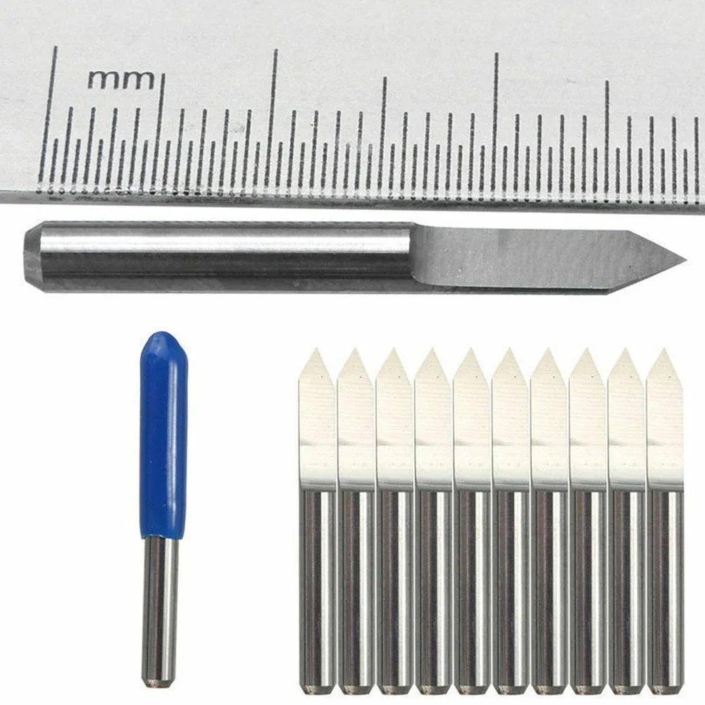 

10PCS Solid Carbide Engraving Bits CNC Router Tool V Shape 60 Degree Angle for Precision Metal Processing and Plastic Cutting