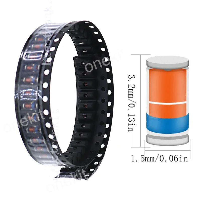 100pcs LL-34 0.5W SMD Zener Diode 1206 2V 2.4V 2.7V 3V 3.3V 3.6V 3.9V 4.7V 5.1V 5.6V 6.2V 7.5V 8.2V 9.1V 10V 12V 13V 15V