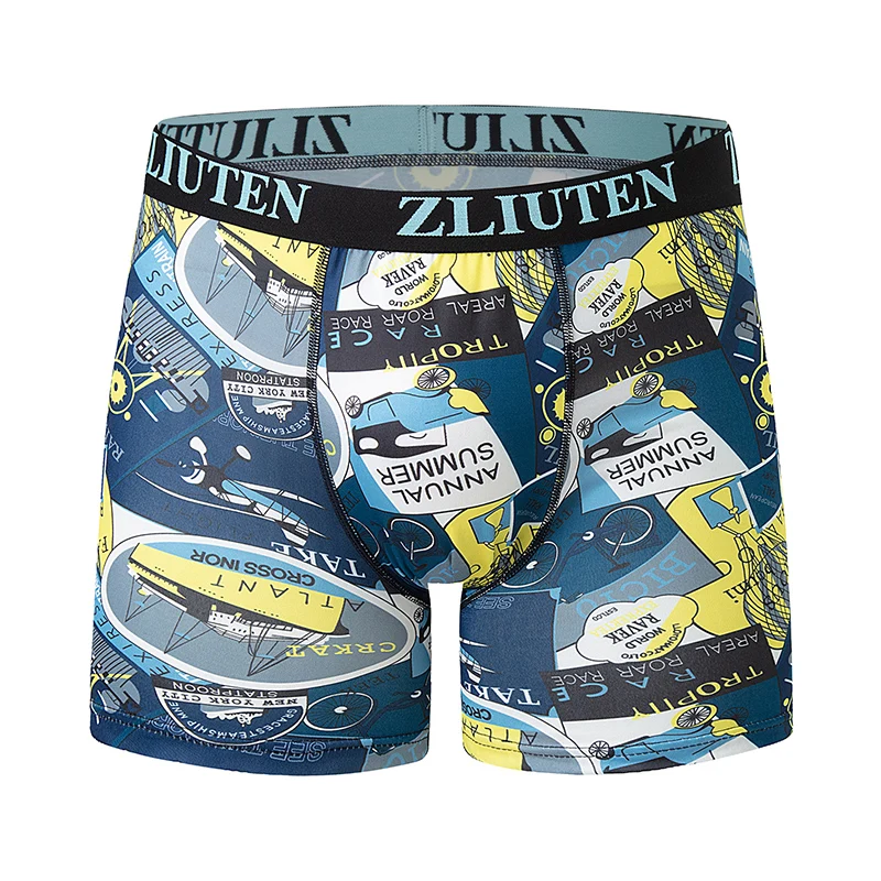 5 قطع الرجال أزياء الطباعة الملابس الداخلية الطويلة الملاكم السراويل عطلة الرياح شورتات للبحر مريحة الشباب الرياضة ركوب السراويل تمتد