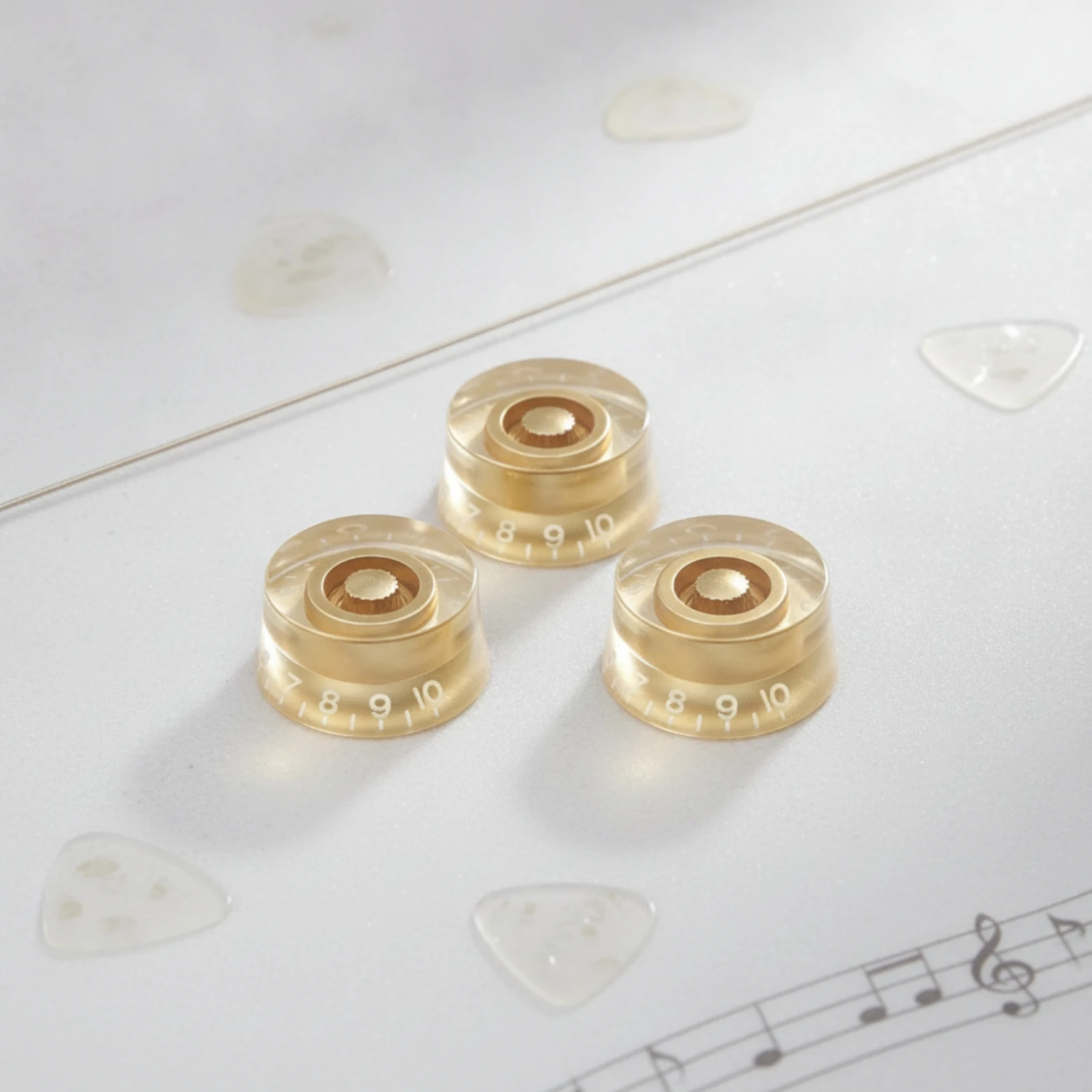 3 Pieces Volume Knob Cap Rotary Guitar Knob with Numbers Hardware Upgrade Easy to Install for Guitarists