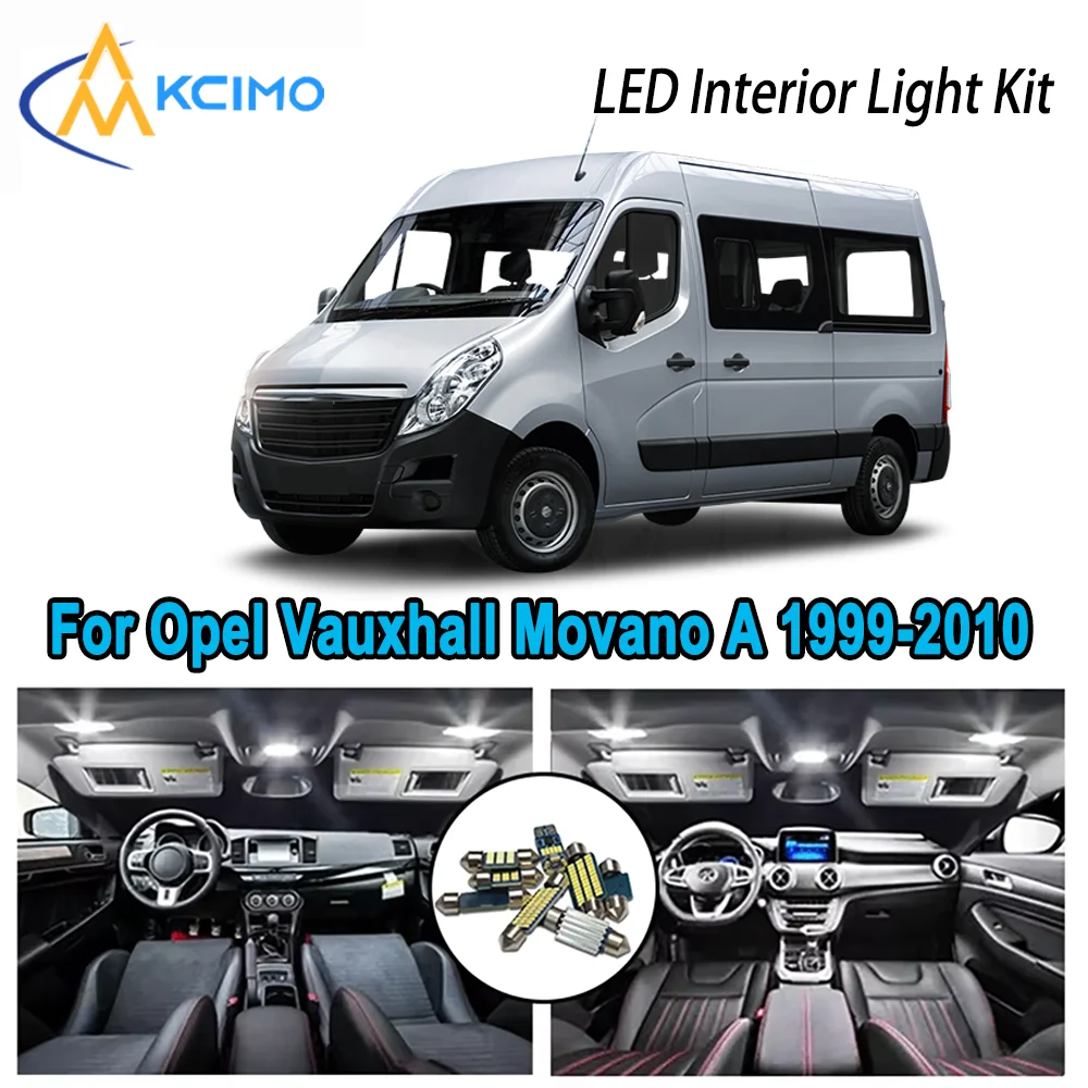 

Premium Bright LED Interior Light Kit for Opel Vauxhall Movano A 1999-2010 2000 Dome Map Trunk Car Lamps with Canbus No Error