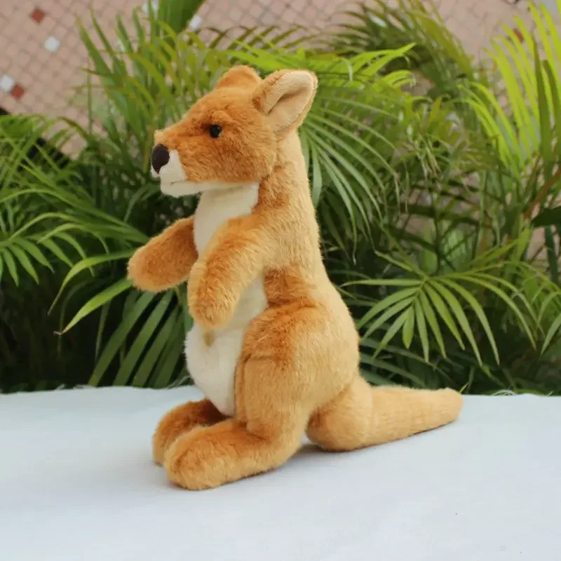 Canguro de peluche de alta fidelidad, juguete de peluche de canguro realista, muñeco de simulación de animal relleno de canguro realista, regalos de juguete para niños