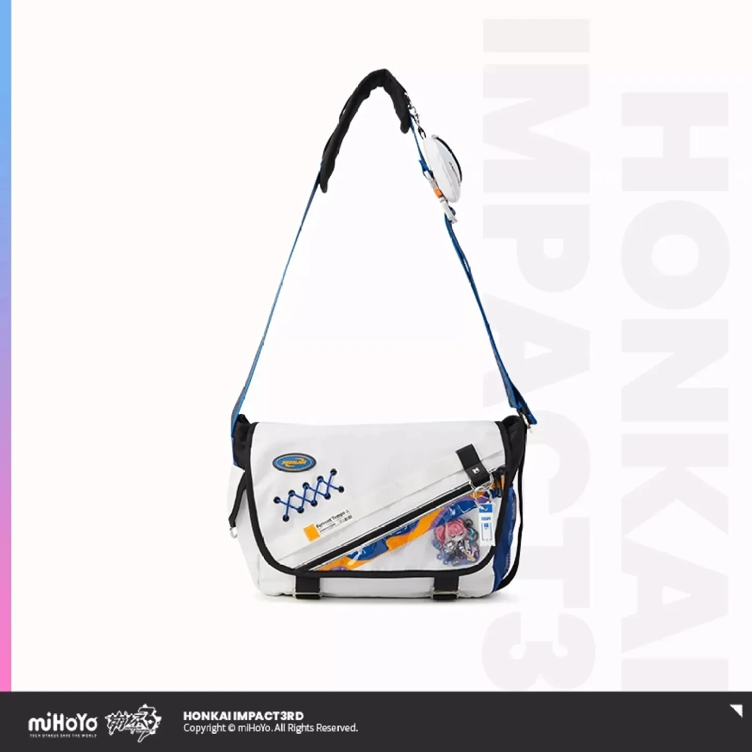 

[Genuine]3D Game Honkai Impact 3 Fervent Tempo Δ 8-bit Theme Backpack Anime Cosplay Olenyeva Pendat Canvas Satchel Halloween Bag