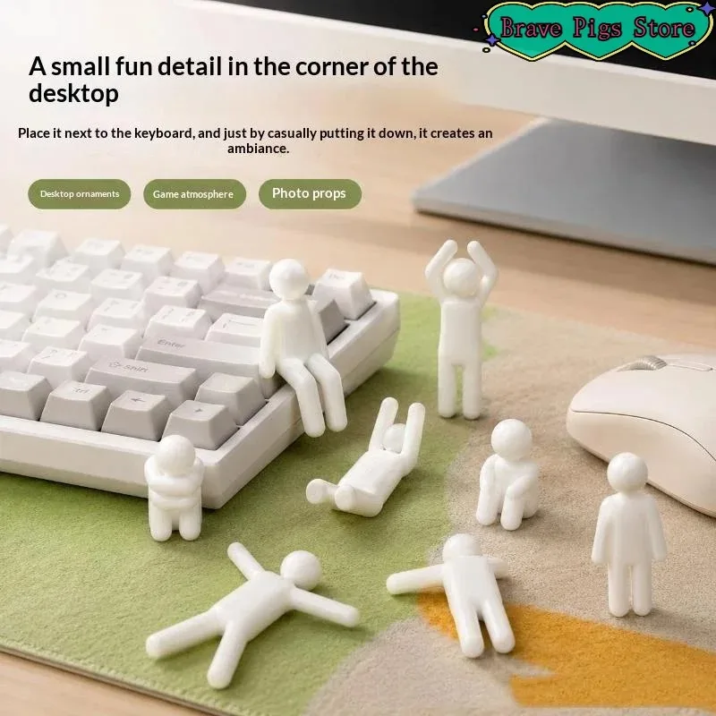 8Pcs Creative Chameleon Hide‑and‑Seek Figurine Set, Unique Game Character Collection, Cute Desktop Ornament for Home & Office