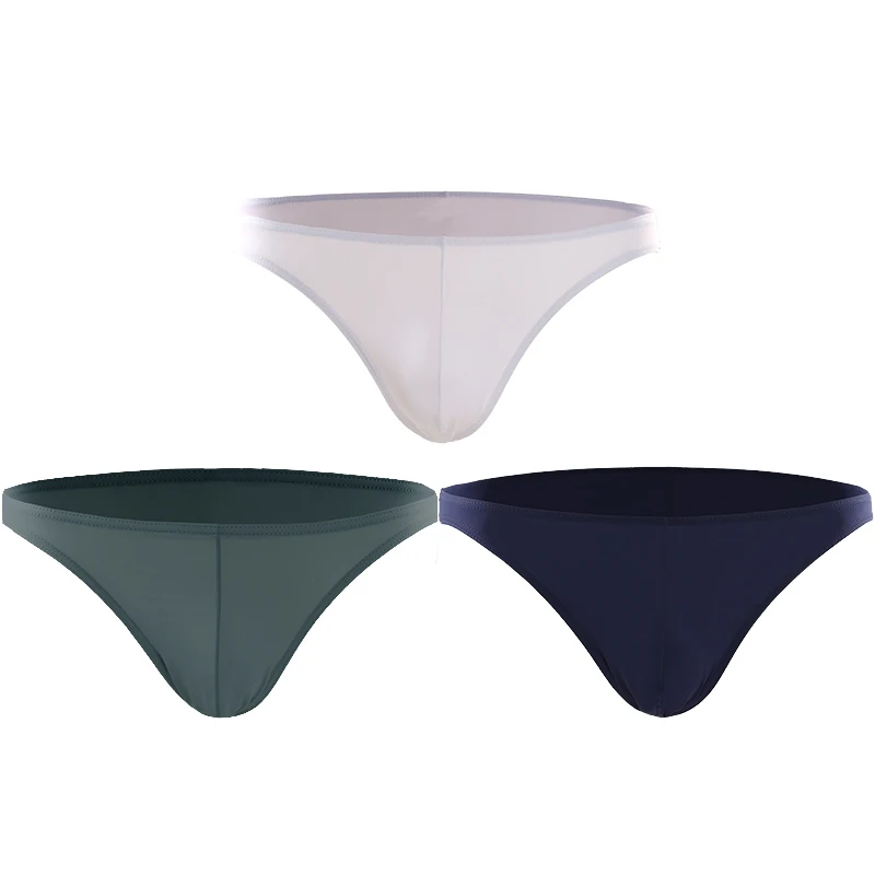 5 قطع من سراويل الرجال الرياضية ذات الحافة الضيقة الصيفية القابلة للتنفس من الحرير الجليدي رفيعة منخفضة الخصر ضيقة بدون أثر سراويل داخلية صغيرة