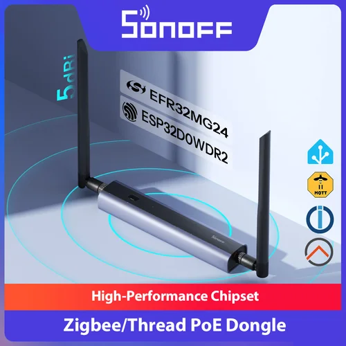 SONOFF Dongle Max Zigbee/Thread PoE Dongle-M Chipset de alto rendimiento Interfaz de gestión basada en Web compatible con Ethernet, Wi-Fi, USB