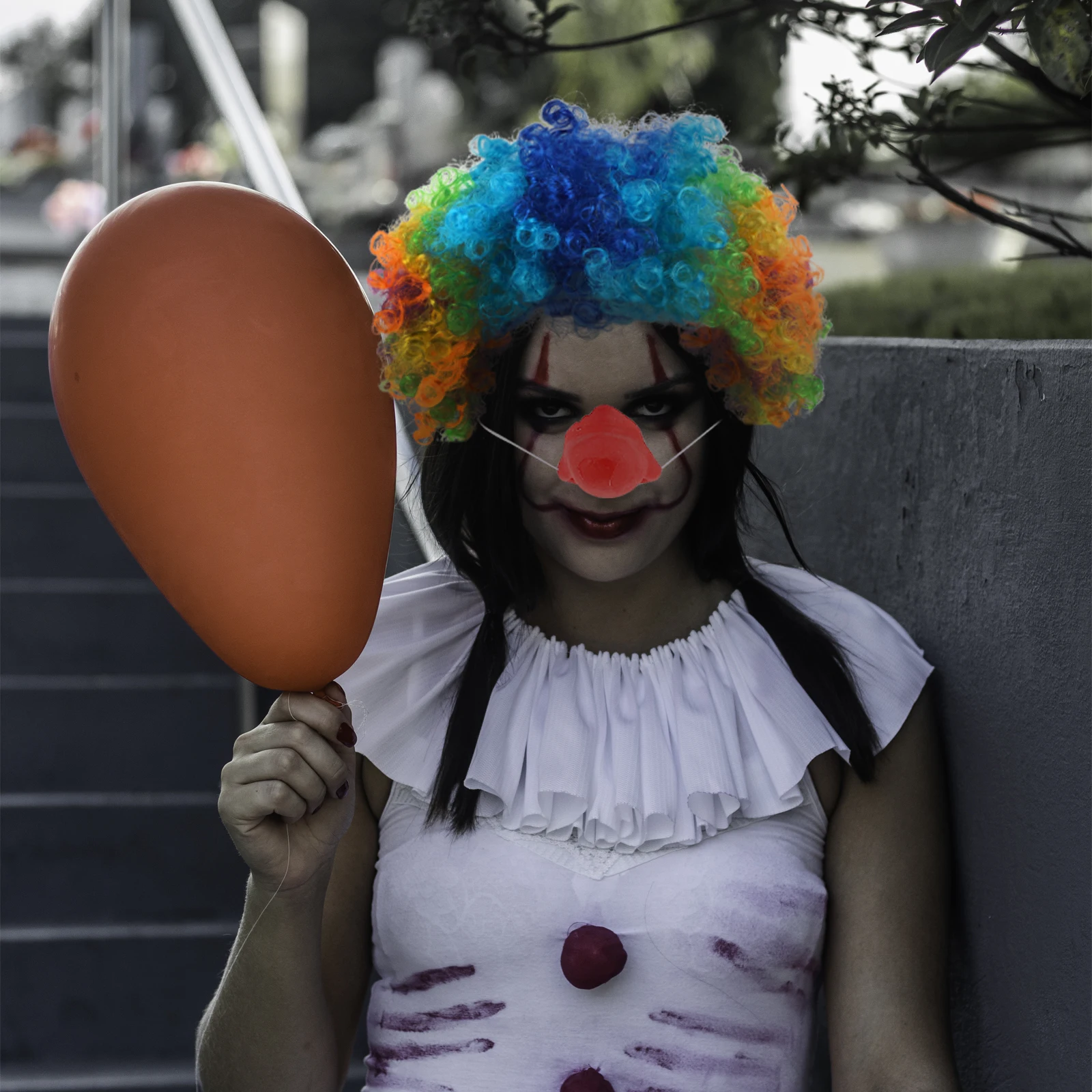 

1 Set Funny Clown Wig and Nose Costume Props Clown Dress Up Kit for Halloween Birthday Celebration
