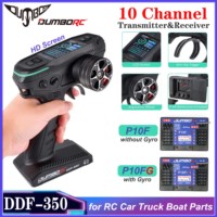 DUMBORC DDF-350 2.4G 10CH Transmitter P10F/P10FG Receiver HD Screen Remote Control for RC Car Truck Boat LCD FHSS Radio System