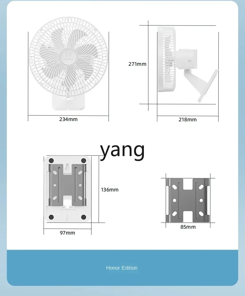 L'm'm-Ventilateur Mural pour Cuisine et Toilettes, Vent de Bain Muet