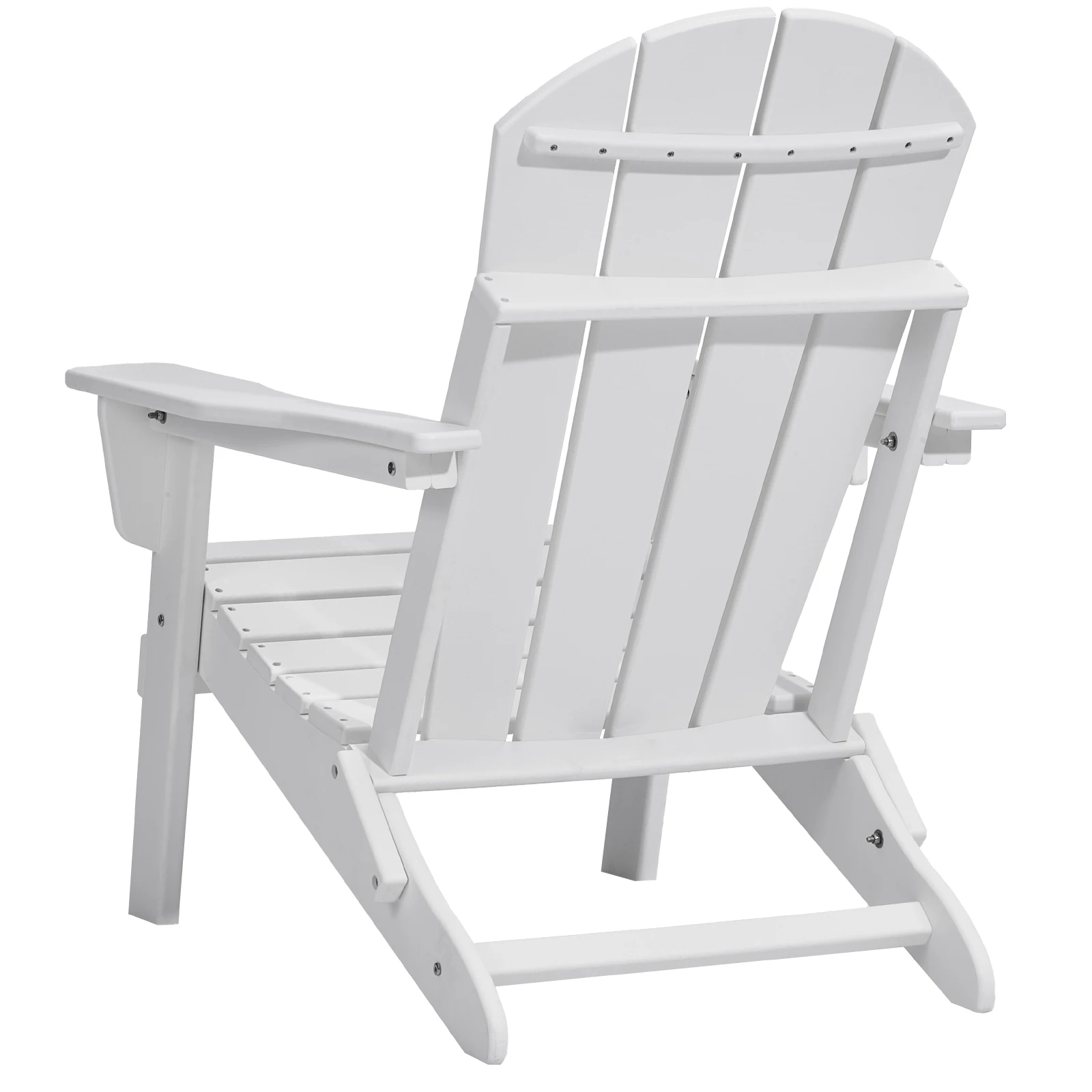 Adirondack Chair Plastic, Set of 2 All-Weather Portable Folding Fire Pit Chair, Outdoor Adirondack Patio Chair with Cup Holder, Backyard - White, Featuring Relaxing Arm Rest Ergonomic