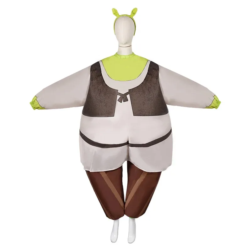 CyShrek 코스프레 파티 풍선 의상 몬스터 피오나 롤플레이 헤어 밴드 인플레이션 펌프 무대 의상 할로윈 카니발 슈트