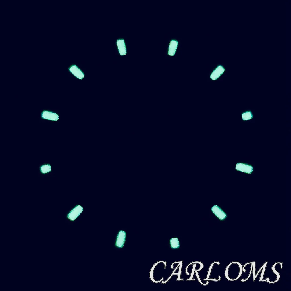 32.5mm VK63 Watch Dial 6 hands Green Luminous Date Quartz Movement Chronograph Face Blue Green Pink