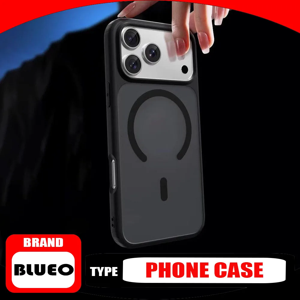 

BLUEO Anti-fall Mobile Phone Protection Case Armor Magnetic Scrub Anti-Fingerprint Simple Applicable for IPhone17 Pro Max