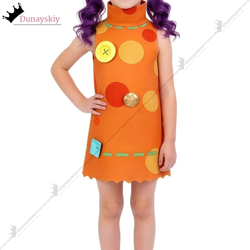 

YiNuo*/2026 Halloween Carnival DOLLY Cosplay Costumes Orange Button-Decorated Dress Halloween Carnival Theme Party Dress Up