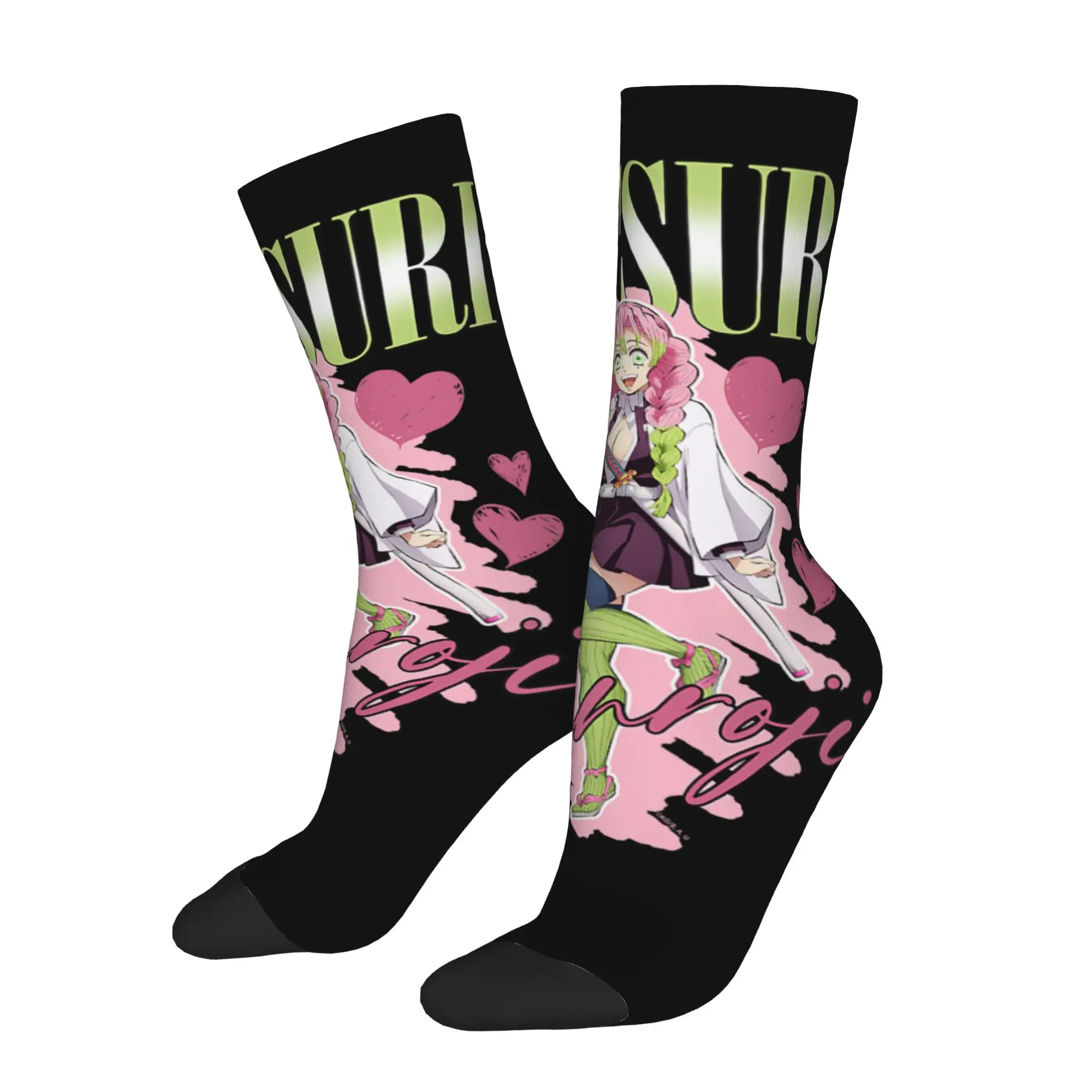 

Bandai cycling socks Demon Slayer Kimetsu no Yaiba Mitsuri Kanroji Love Heart Crazy Men's compression Socks Unisex items Sock
