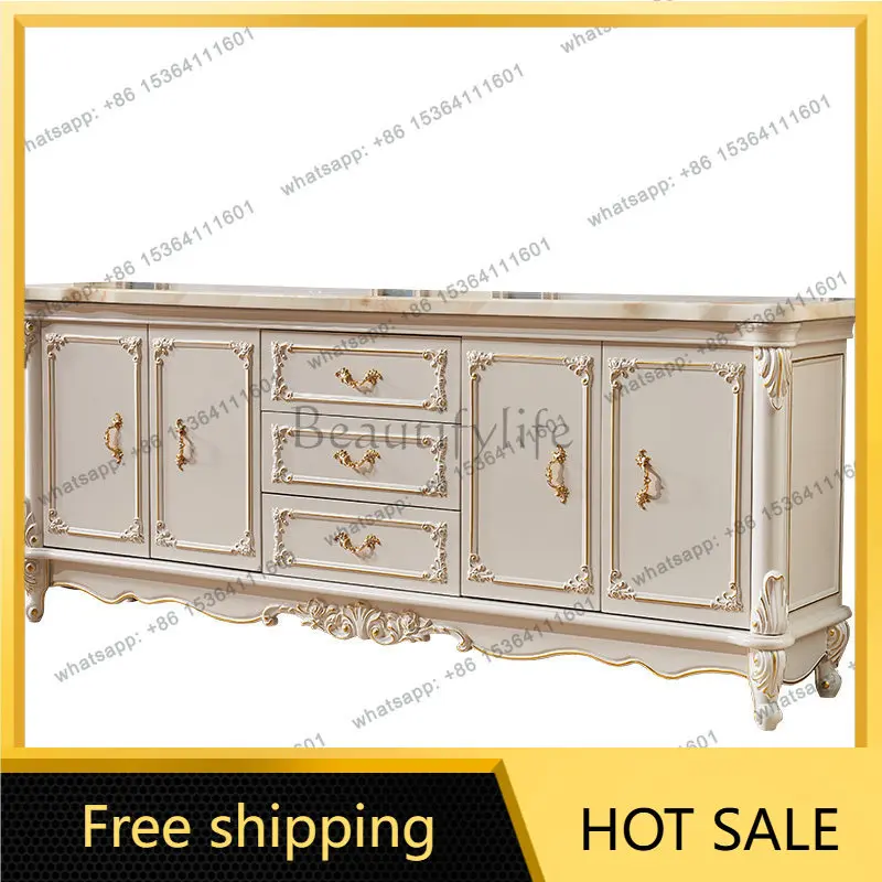 PJ European marble dining side cabinet living room sofa back locker